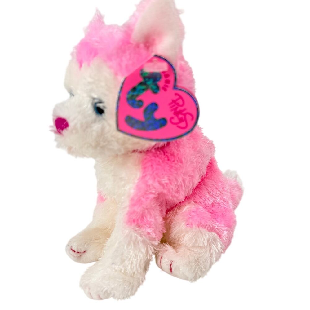 Vtg Ty Beanie Babies Bonita Pink White Puppy Dog Plush Retired 2006 With Tags